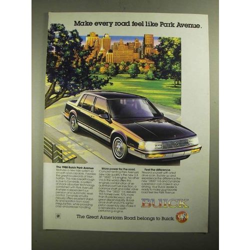 1988 Buick Park Avenue Ad - Make Every Road Feel Like a Park Avenue