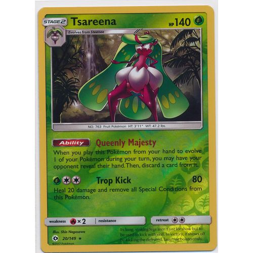 Pokemon Sun & Moon 20/149 Tsareena Rev Holo