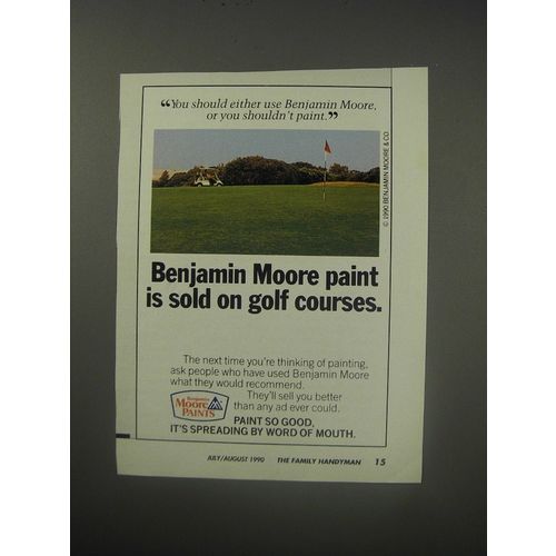 1990 Benjamin Moore Paint Ad - Benjamin Moore paint is sold on golf courses