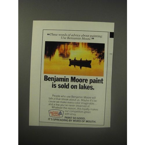 1990 Benjamin Moore Paint Ad - Benjamin Moore paint is sold on lakes