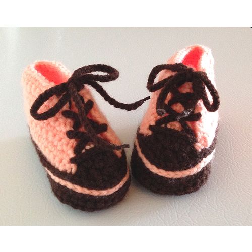 Baby booties #B003 crochet trainers shoes converse tennis footwear 0-12 months