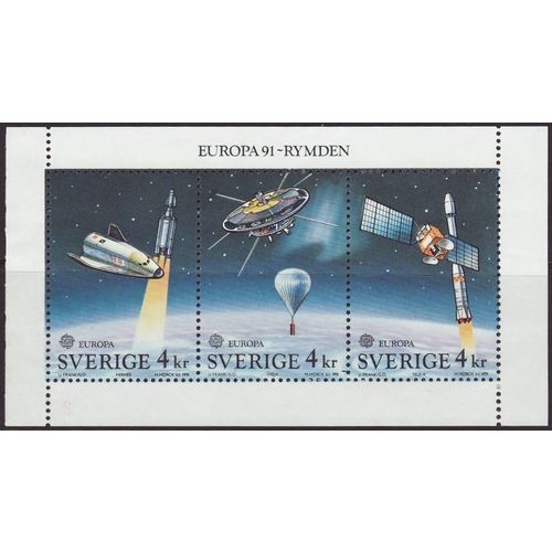 Sweden 1991 SG 1587a UMM Minisheet - Europa/CEPT/Space (G-211)