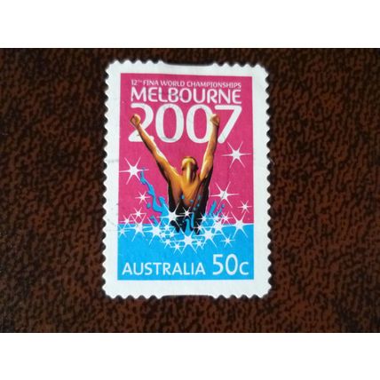 Australia 2007 12th FINA World Championships 50c used stamp SG2767 swimming