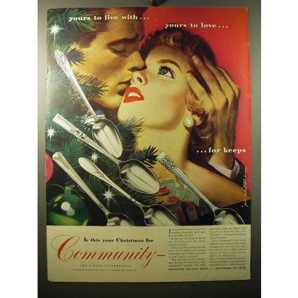 1950 Oneida Community Silver Advertisement - art by Jon Whitcomb