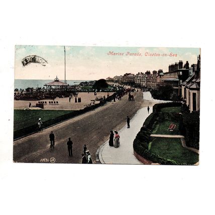 NICE PRINTED POSTCARD OF MARINE PARADE CLACTON-on-SEA ESSEX POSTED 1907 (2353)
