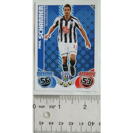 2010/11 Topps Match Attax Trading Card U47 Paul Scharner, West Bromwich Albion