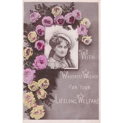 Lifelong Welfare Anti Poverty 1909 Military Hat RPC Postcard
