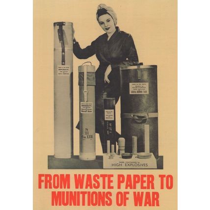 Waste Paper War Munitions Explosives WW2 Society Postcard