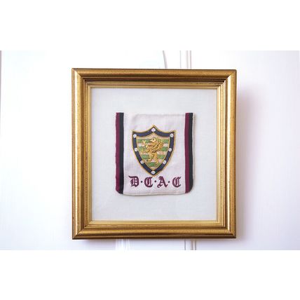 Vintage 40's Downing College Embroidered Blazer Pocket Shield Framed