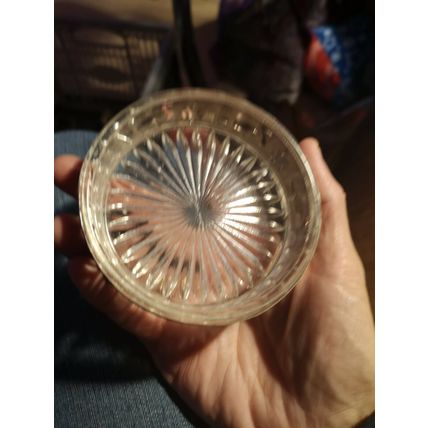 Small Glass Trinket Dish/ashtray. Silver Plate outer