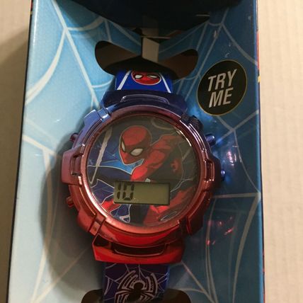 New Kids Marvel Spider-Man Flashing LCD Watch