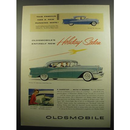 1955 Oldsmobile Super 88 Holiday Sedan Ad - famous 88 has a new running mate