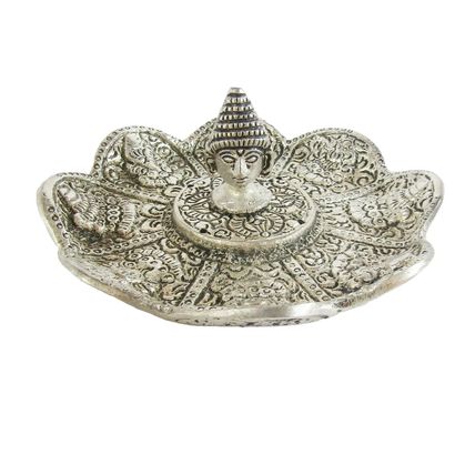 Aluminium Ash Catcher Flower & Buddha For Incense Stick and Cones 11cm CL38