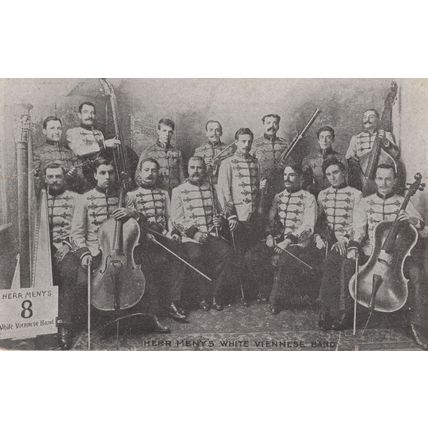 Herr Meny's White Viennese Band Old London Advertising Postcard