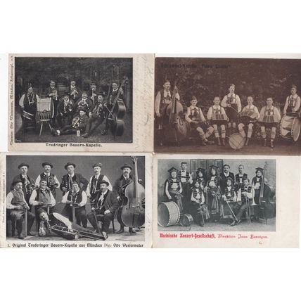 Truderinger 2x Bauern Farmers German Band 4x Postcard s
