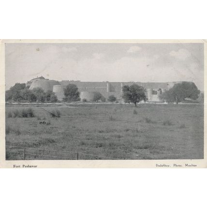 Fort Peshawar Pakistan Antique Postcard