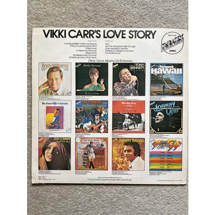 VIKKI CARR'S LOVE STORY (UK VINYL LP, 1971)