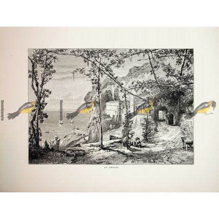 Amalfi, Italy (More, Reverse), Book Illustration (Print), c1875