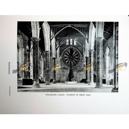 Winchester Castle, Interior & Taunton Castle, Book Illustration (Print), 1926