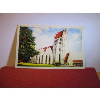 GRUNDTVIG'S KIRKE, COPENHAGEN DENMARK unused vintage postcard =