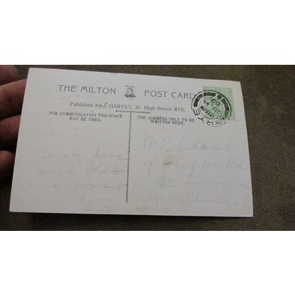 1909 fr Milton Postcard - Trees from North - Rye, East Sussex