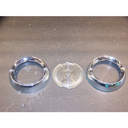 1954 GM REVERSE BEZELS & GLASS LENS #912607 5942303 BUICK PONTIAC CHEVROLET