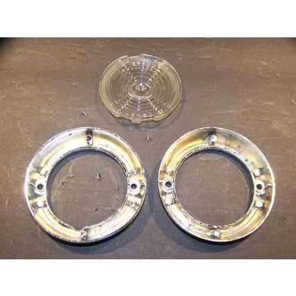 1954 GM REVERSE BEZELS & GLASS LENS #912607 5942303 BUICK PONTIAC CHEVROLET