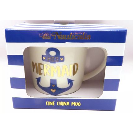 His Mermaid Mug Fine China Blue Anchor 9 CM Boxed Tableware Beverage Gift
