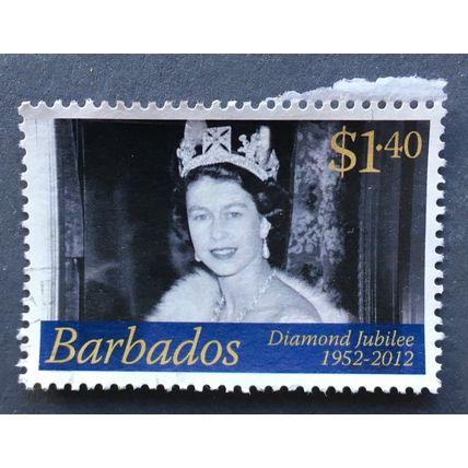 Barbados 2012 Diamond Jubilee SG 1384. $1 40c Queen Elizabeth 11 wearing tiara