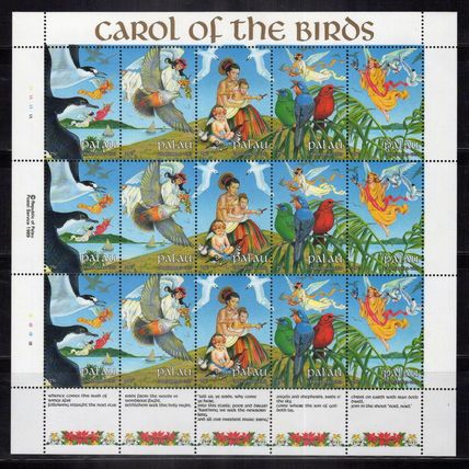 Palau 222-226 MNH Christmas Birds Madonna & Child Angels ZAYIX 0624L0004