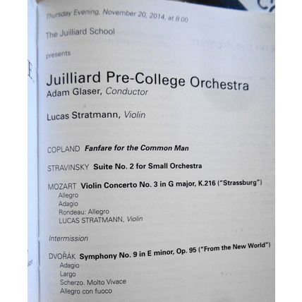 10 Juilliard School Playbills lot, 2014-15 Lincoln Center, NYC