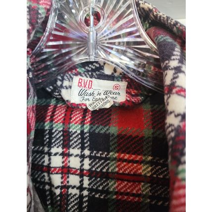 B.V.D. Brand 100% Cotton Multi Colored Plaid Vintage Men's Robe Size S