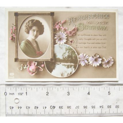 1914 postcard Remembrance On Your Birthday