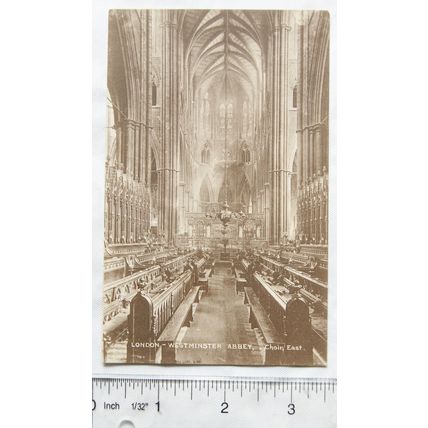 vintage postcard Westminster Abbey, Choir East, London