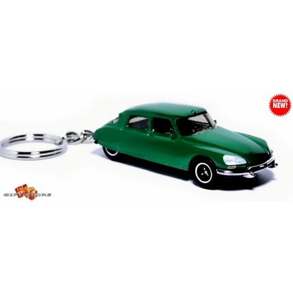 RARE KEYCHAIN GREEN CITROEN DS/ID 21/19/23D FRENCH POLICE