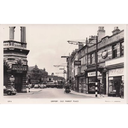 Grimsby Old Market Place Good Snooker & Billiards Lincs Old Postcard