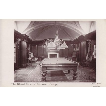 Billiard Room Fernwood Grange Sutton Coldfield West Midlands Old Postcard