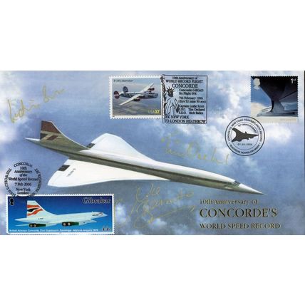 Leslie Scott Mike Bannister Tim Orchard 3x Concorde Pilots Hand Signed FDC