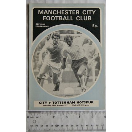 1971 programme Manchester City v. Tottenham Hotspur, 28/8
