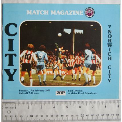 1979 programme Manchester City v. Norwich City