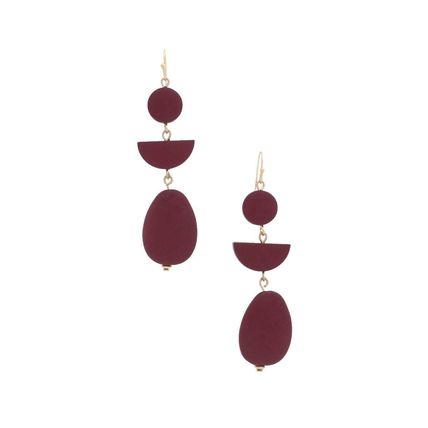 New Geometric Wood Bead Dangle Earrings