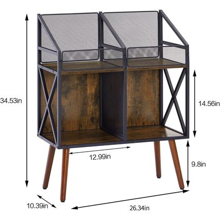 Vinyl Record Storage Holder Rack,250 LP Wooden Record Display Table for Albums B