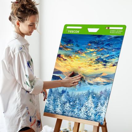 YEECOK Sticky Easel Pad 25 in X 30 In, 30 Sheets/Pad, 4 Pads/Pack, Sticky Flip C