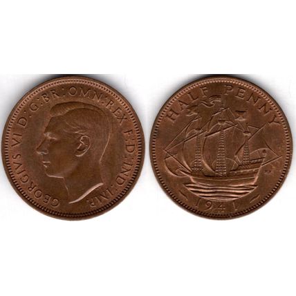 Great Britain. George VI. Halfpenny 1941. dy23646