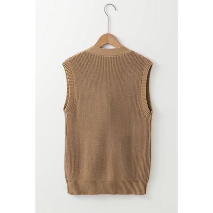 Parchment V Neck Buttoned Front Sweater Vest