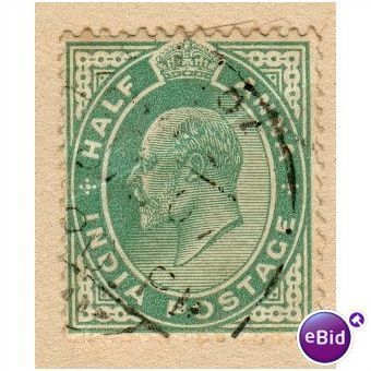 India 1902 - SG 121 - KEV11 ½a green - used 3