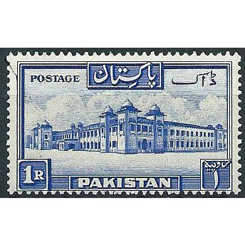 Pakistan 1948 SG38 1 Rupee Ultramarine Perf 14 Mounted Mint ..