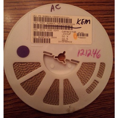 Lot of 1980: Kemet T491B224K050AS :: 50V .22uF Tantalum Capacitors