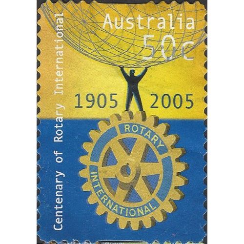 AUSTRALIA, Rotary International, 100 years s/a, blue & yellow 2005, 50c, #4