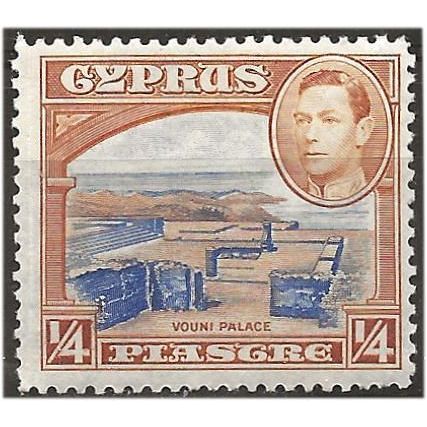 Cyprus 1938 SG151 1/4pi Ultramarine & Orange-Brown Mounted Mint .....